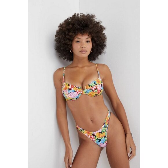 💕FOR LOVE AND LEMONS💕 Tiana Underwire Bikini ~ Floral Print Small S NWT